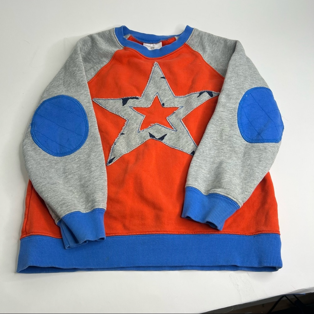Hanna Andersson sweatshirt unisex sz 130/US8 100% cotton orange blue